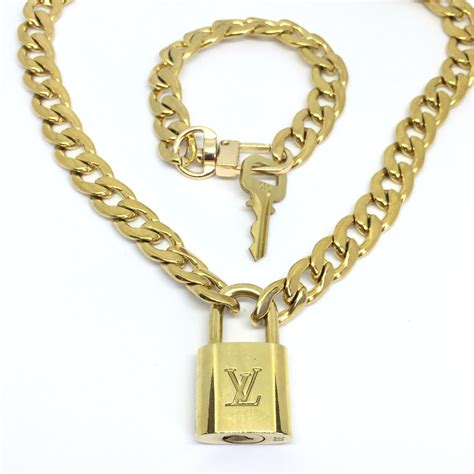 vintage louis vuitton lock and key necklace|louis vuitton necklace dice.